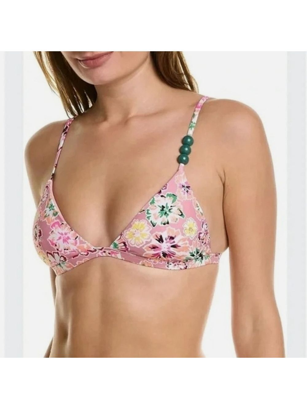 NWT Tanya Taylor Tia Bikini Top In Pink Floral Size XS